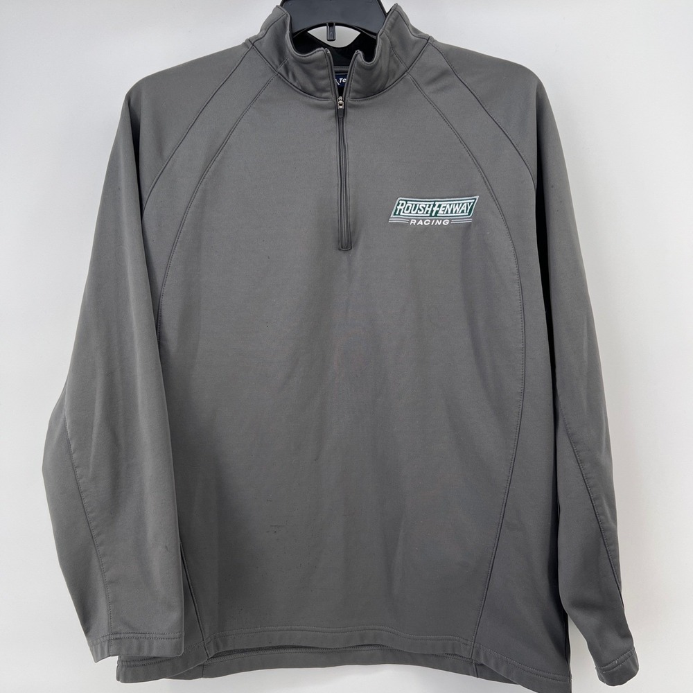 Roush Fenway Racing Ford Men's Gray 1/4 Zip Pullover Jacket Long Sleeve